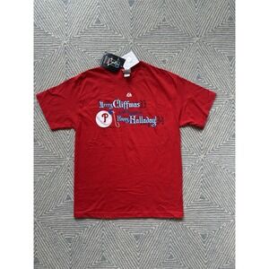 Majestic Philadelphia Phillies Merry‎ Cliffmas T-Shirt - Red - NWT - Medium